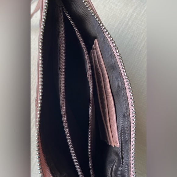 Lecxci Pebbled Leather Wristlet Clutch, Pink - Picture 8 of 13